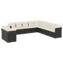 Set de sofás de jardín 11 pzas y cojines ratán sintético negro by , Garden sets - Ref: Foro24-3217876, Price: 669,76 €, Disco...