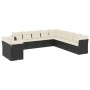 Set de sofás de jardín 11 pzas y cojines ratán sintético negro by , Garden sets - Ref: Foro24-3217876, Price: 614,03 €, Disco...