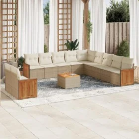 Set de sofás de jardín 12 pzas y cojines ratán sintético marrón by , Garden sets - Ref: Foro24-3227815, Price: 855,17 €, Disc...