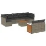 Gartensofa-Set, 10-teilig, mit grauen Polstern aus synthetischem Rattan von , Gartensets - Ref: Foro24-3227978, Preis: 588,86...
