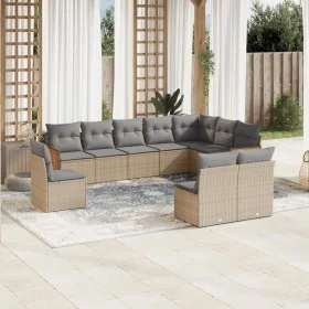 Juego de sofás jardín con cojines beige 10 pzas ratán sintético by , Garden sets - Ref: Foro24-3227753, Price: 623,57 €, Disc...