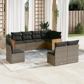 Gartensofagarnitur 8-teilig mit grauen Polstern aus synthetischem Rattan von , Gartensets - Ref: Foro24-3227726, Preis: 482,3...