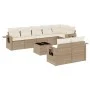 Set de sofás de jardín 9 pzas con cojines ratán sintético beige by , Garden sets - Ref: Foro24-3252765, Price: 710,75 €, Disc...