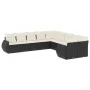 Set de sofás de jardín 10 pzas cojines ratán sintético negro by , Garden sets - Ref: Foro24-3254243, Price: 609,02 €, Discoun...