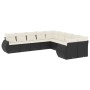 Set de sofás de jardín 10 pzas cojines ratán sintético negro by , Garden sets - Ref: Foro24-3254243, Price: 605,91 €, Discoun...