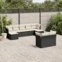 8-teiliges Gartensofa-Set und Kissen aus schwarzem Kunststoff-Rattan. von , Gartensets - Ref: Foro24-3218306, Preis: 525,65 €...