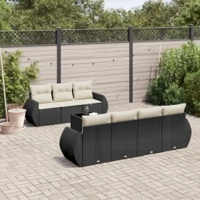 Set de sofás de jardín 8 piezas y cojines ratán sintético negro by , Garden sets - Ref: Foro24-3221125, Price: 540,70 €, Disc...