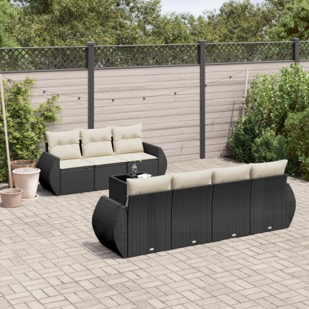 Set de sofás de jardín 8 piezas y cojines ratán sintético negro by , Garden sets - Ref: Foro24-3221125, Price: 508,49 €, Disc...