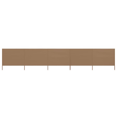 5-panel beach windbreak in gray taupe fabric 600x80 cm by vidaXL, Umbrellas - Ref: Foro24-47157, Price: 48,71 €, Discount: %