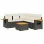 Set de sofás de jardín 6 piezas y cojines ratán sintético negro by , Garden sets - Ref: Foro24-3259207, Price: 369,27 €, Disc...