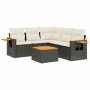 Set de sofás de jardín 6 piezas y cojines ratán sintético negro by , Garden sets - Ref: Foro24-3259207, Price: 375,83 €, Disc...