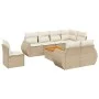 Set de sofás de jardín 9 pzas con cojines ratán sintético beige by , Garden sets - Ref: Foro24-3225099, Price: 728,13 €, Disc...