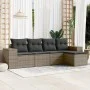 Juego de sofás jardín con cojines 5 pzas ratán sintético gris by , Modular outdoor sofas - Ref: Foro24-3222489, Price: 308,62...