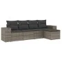 Juego de sofás jardín con cojines 5 pzas ratán sintético gris by , Modular outdoor sofas - Ref: Foro24-3222489, Price: 308,62...