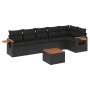 Set de comedor de jardín 7 pzas y cojines ratán sintético negro by , Garden sets - Ref: Foro24-3226832, Price: 454,15 €, Disc...