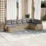 Gartensofagarnitur mit beigen Kissen, 8-teilig, aus PE-Rattan. von , Modulare Sofas für den Außenbereich - Ref: Foro24-322175...