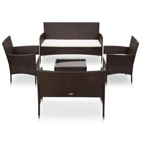 5-teiliges Gartenmöbel-Set und braune Kissen aus synthetischem Rattan von vidaXL, Gartensets - Ref: Foro24-45892, Preis: 252,...