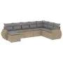 Gartensofagarnitur mit beigen Kissen, 8-teilig, aus PE-Rattan. von , Modulare Sofas für den Außenbereich - Ref: Foro24-322175...