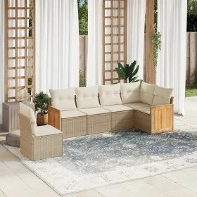 Juego de sofás jardín con cojines 6 pzas ratán sintético beige by , Garden sets - Ref: Foro24-3227696, Price: 418,47 €, Disco...