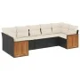 Set de comedor de jardín 7 pzas y cojines ratán sintético negro by , Garden sets - Ref: Foro24-3227946, Price: 447,24 €, Disc...