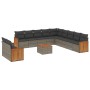 Set de sofás de jardín 12 pzas con cojines ratán sintético gris de , Conjuntos de jardín - Ref: Foro24-3227817, Precio: 757,5...