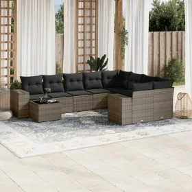 Set de sofás de jardín 10 pzas con cojines ratán sintético gris de , Conjuntos de jardín - Ref: Foro24-3223059, Precio: 609,0...