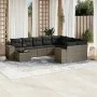 Gartensofa-Set, 10-teilig, mit grauen Polstern aus synthetischem Rattan von , Gartensets - Ref: Foro24-3223059, Preis: 609,09...