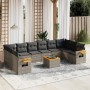 Set de sofás de jardín 11 pzas y cojines ratán sintético gris by , Garden sets - Ref: Foro24-3227173, Price: 644,22 €, Discou...