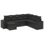 Set de comedor de jardín 7 pzas y cojines ratán sintético negro by , Garden sets - Ref: Foro24-3222894, Price: 479,67 €, Disc...
