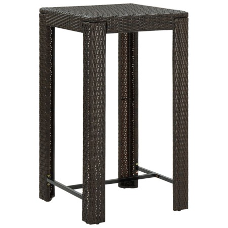 Mesa alta para jardín ratán sintético marrón 60,5x60,5x110,5 cm de vidaXL, Mesas de jardín - Ref: Foro24-45870, Precio: 81,42...