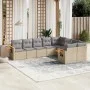 Set de sofás de jardín 9 pzas con cojines ratán sintético beige by , Garden sets - Ref: Foro24-3227144, Price: 561,94 €, Disc...