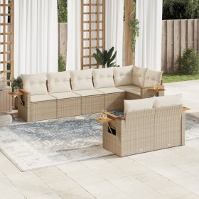 Gartensofagarnitur mit beigen Kissen, 8-teilig, aus PE-Rattan. von , Gartensets - Ref: Foro24-3226989, Preis: 662,02 €, Rabat...