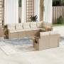 Juego de sofás de jardín con cojines beige 8 pzas ratán PE by , Garden sets - Ref: Foro24-3226989, Price: 662,02 €, Discount: %