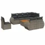 Gartenmöbel-Set 9-teilig mit grauen Polstern aus synthetischem Rattan von , Gartensets - Ref: Foro24-3225101, Preis: 612,18 €...