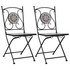 Mosaic bistro chairs 2 units gray by vidaXL, Garden chairs - Ref: Foro24-46716, Price: 149,42 €, Discount: %