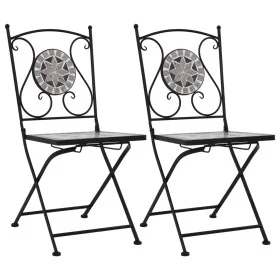 Mosaic bistro chairs 2 units gray by vidaXL, Garden chairs - Ref: Foro24-46716, Price: 146,24 €, Discount: %