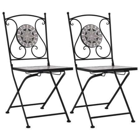 Mosaic bistro chairs 2 units gray by vidaXL, Garden chairs - Ref: Foro24-46716, Price: 149,42 €, Discount: %