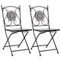 Mosaik-Bistrostühle 2 Einheiten grau von vidaXL, Gartenstühle - Ref: Foro24-46716, Preis: 149,42 €, Rabatt: %