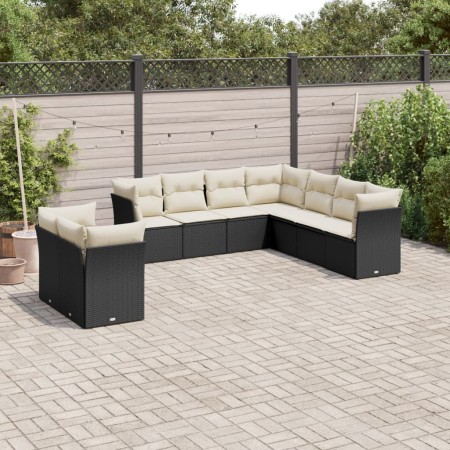 Set de sofás de jardín 8 piezas y cojines ratán sintético negro by , Garden sets - Ref: Foro24-3217836, Price: 521,36 €, Disc...