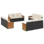 12-teiliges Gartensofa-Set mit schwarzen Kissen aus synthetischem Rattan. von , Gartensets - Ref: Foro24-3227512, Preis: 819,...
