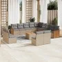 Set sofás de jardín 14 pzas con cojines ratán sintético beige by , Garden sets - Ref: Foro24-3260575, Price: 848,66 €, Discou...