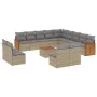 Set sofás de jardín 14 pzas con cojines ratán sintético beige by , Garden sets - Ref: Foro24-3260575, Price: 848,66 €, Discou...