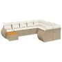 Juego de sofás jardín con cojines beige 10 pzas ratán sintético by , Garden sets - Ref: Foro24-3225169, Price: 714,59 €, Disc...