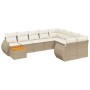 Juego de sofás jardín con cojines beige 10 pzas ratán sintético by , Garden sets - Ref: Foro24-3225169, Price: 673,52 €, Disc...