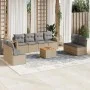 Set de sofás de jardín 9 pzas con cojines ratán sintético beige by , Modular outdoor sofas - Ref: Foro24-3224526, Price: 519,...