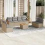 Set de sofás de jardín 9 pzas con cojines ratán sintético beige by , Garden sets - Ref: Foro24-3227578, Price: 528,08 €, Disc...