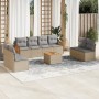 Set de sofás de jardín 9 pzas con cojines ratán sintético beige by , Garden sets - Ref: Foro24-3227578, Price: 487,85 €, Disc...