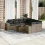 Gartenmöbel-Set 9-teilig mit grauen Polstern aus synthetischem Rattan von , Modulare Sofas für den Außenbereich - Ref: Foro24...