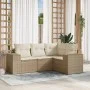 Juego de sofás jardín con cojines 4 pzas ratán sintético beige by , Modular outdoor sofas - Ref: Foro24-3222507, Price: 338,8...