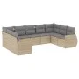 Gartensofa-Set, 9-teilig, mit Kissen, aus synthetischem Rattan in Beige. von , Modulare Sofas für den Außenbereich - Ref: For...